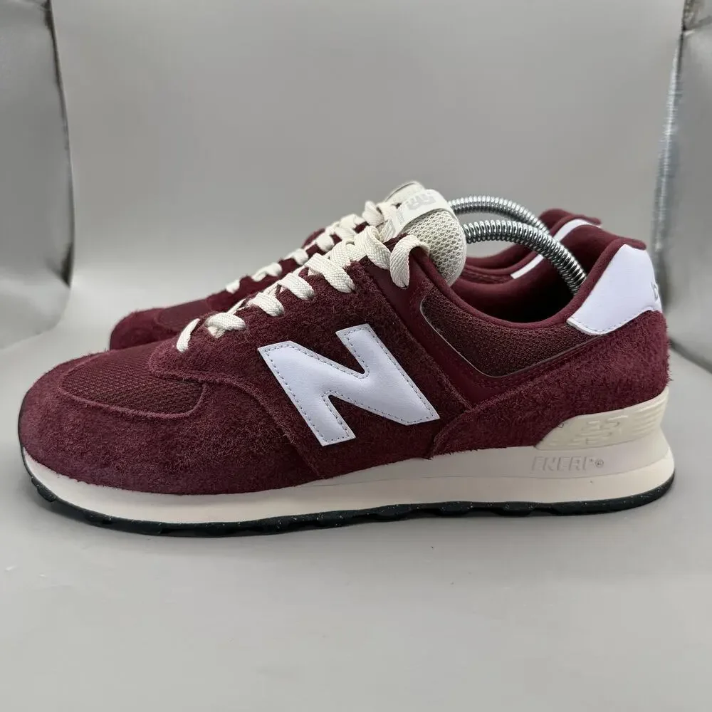 New Balance 574 Shoes Mens Size 10 Burgundy Red Suede Running Sneakers U574RBK
